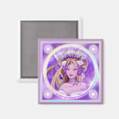 Paarse Sun Fairy Magnet Magneet (Voorkant / Achterkant)