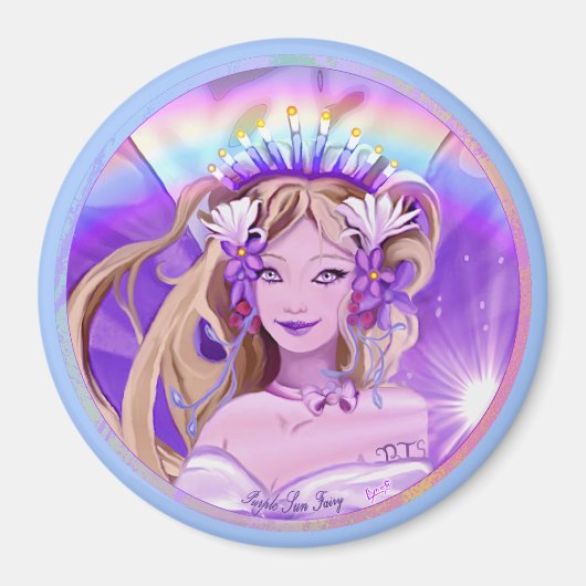 Paarse Sun Fairy Magnet Magneet (Voorkant)