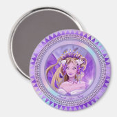 Paarse Sun Fairy Magnet Magneet (Voorkant / Achterkant)