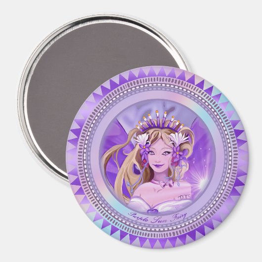 Paarse Sun Fairy Magnet Magneet (Voorkant / Achterkant)