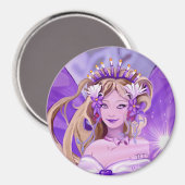 Paarse Sun Fairy Magnet Magneet (Voorkant / Achterkant)