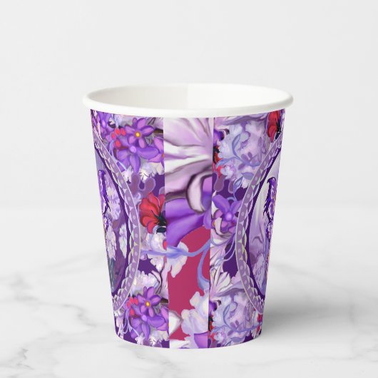 Paarse Sun Fairy Papieren Bekers (Links)