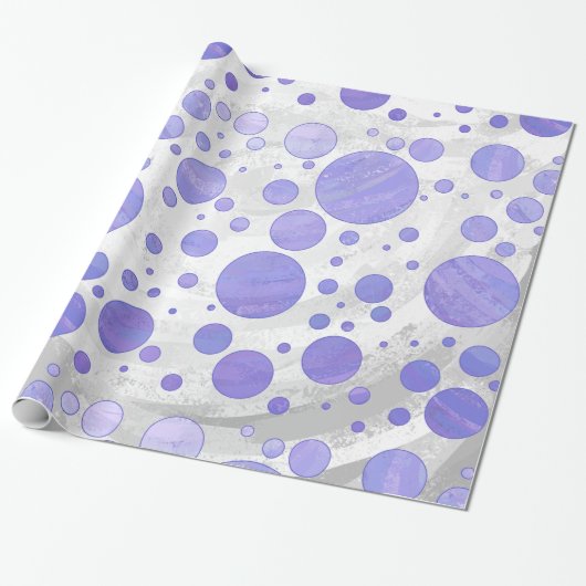 Paarse Sun Polka Dot Cadeaupapier (Uitgerold)