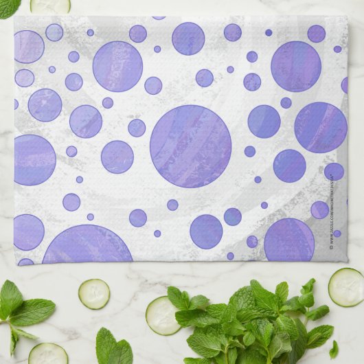 Paarse Sun Polka Dot Theedoek (Gevouwen)