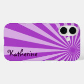 Paarse Sunburst "Voeg Jouw naam toe" Case-Mate iPhone Case (Achterkant (horizontaal))