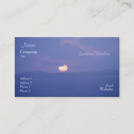 Paarse Sunset Business/Profielkaart Visitekaartje (Voorkant)