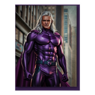 Paarse Superheld: Urban Fantasy Perfect Poster