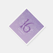 Paarse Sweet 16 Custom Name Servet (Hoek)