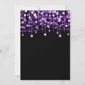Paarse Sweet 16 Sparkly Koord Lichten sparen Datum Save The Date (Achterkant)