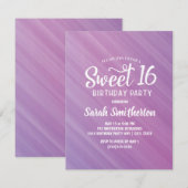 Paarse Sweet 16 Uitnodiging (Voorkant / Achterkant)