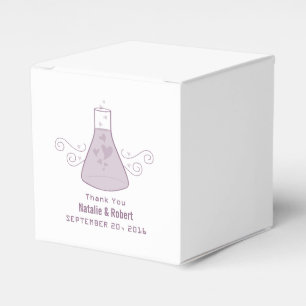 Paarse Sweet Chemistry Wedding Favor Boxes Bedankdoosjes