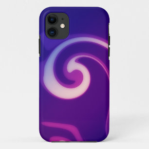 Paarse Swirl Art Painting iPhone 11 Hoesje
