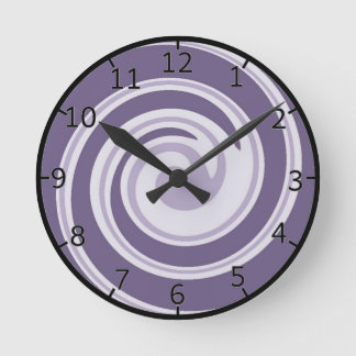Paarse Swirl Art  Ronde Klok