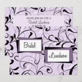 Paarse-Swirls Bridal Luncheon Uitnodigingskaarten Kaart (Voorkant / Achterkant)