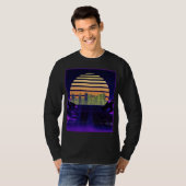 Paarse Synthwave Design Mannen T-shirt (Voorkant volledig)