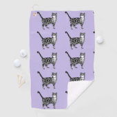 Paarse Tabby Cat Cute Cats Art Automatten Golfhanddoek (Insitu)
