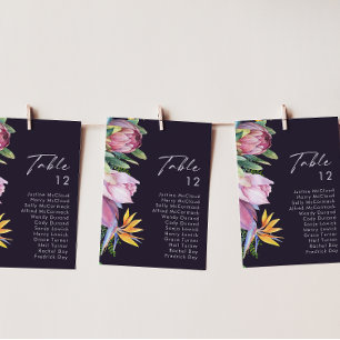 Paarse tabel met kleurrijke tropische Floral