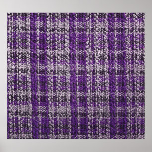 Paarse tartan stof: gestructureerde achtergrond. poster