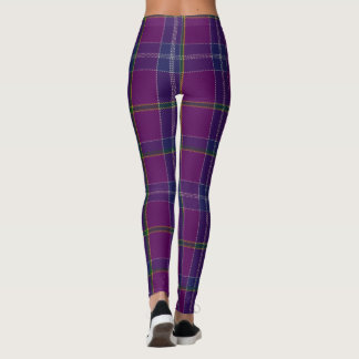 Paarse tartanpatroon leggings
