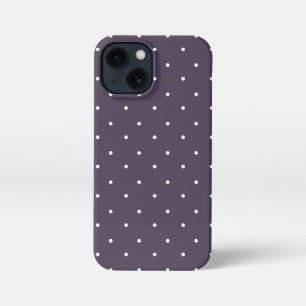 Paarse Taupe en witte Polka Dots Telefoon Cases iPhone 13 Mini Hoesje