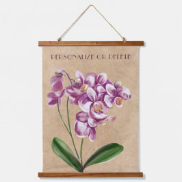 Paarse Taupe Orchidee Waterverf Bloemstuk Persoonl Hangend Wandkleed