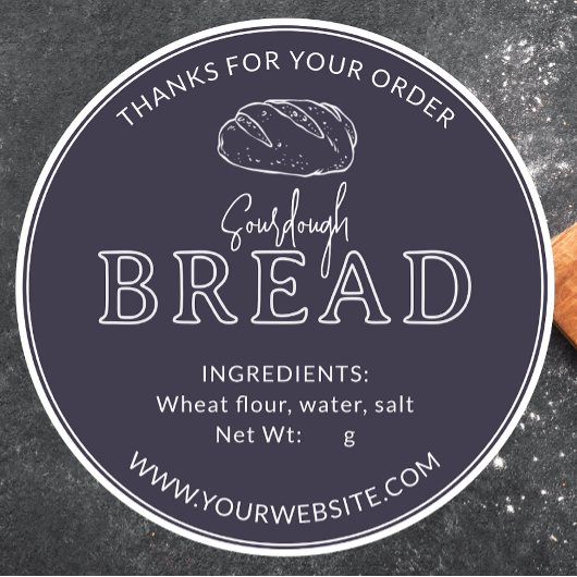 Paarse Taupe Rustic Sourdough Bread Sticker