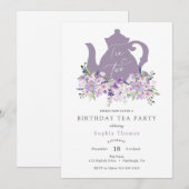 Paarse Tea voor uitnodiging van twee dagen (Voorkant / Achterkant)