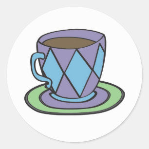 Paarse Teacup Sticker