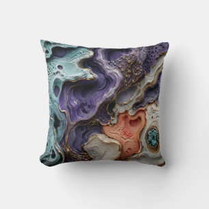 Paarse Teal Koraal Abstracte Worpkussen Boho Kun Kussen