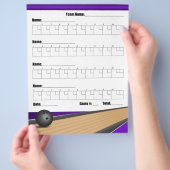Paarse team Bowling-score Flyer (Hand)