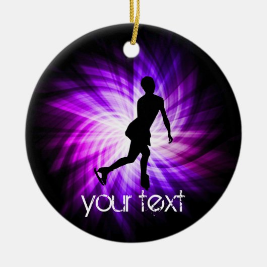 Paarse tekenschaatsen keramisch ornament (Voorkant)