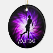 Paarse tekenschaatsen keramisch ornament (Links)