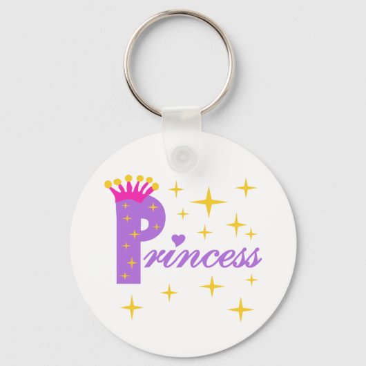 Paarse tekstprinses sleutelhanger (Voorkant)