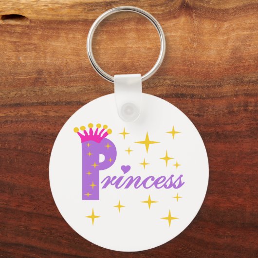 Paarse tekstprinses sleutelhanger (Voorkant)