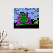 Paarse Tentacle Poster (Keuken)