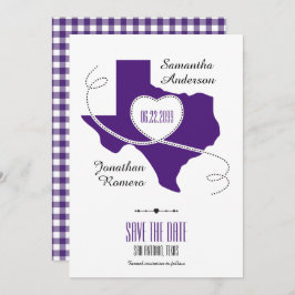 Paarse Texas Curling Ribbon Save the Date