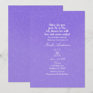 Paarse textuur Modern Chic Elegant Vrijgezellenfee Kaart