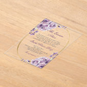 Paarse thema acryl Quinceañera Acryl Uitnodigingen (Laagn)