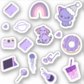 Paarse thema sticker pack (Voorkant)