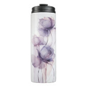Paarse thermische bloementrommel thermosbeker (Voorkant)