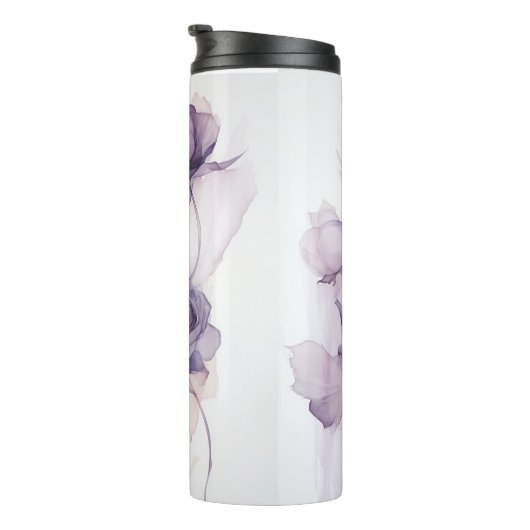 Paarse thermische bloementrommel thermosbeker (Geroteerd rechts)