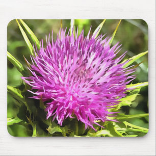 Paarse Thistle Wilde Floral Art Muismat