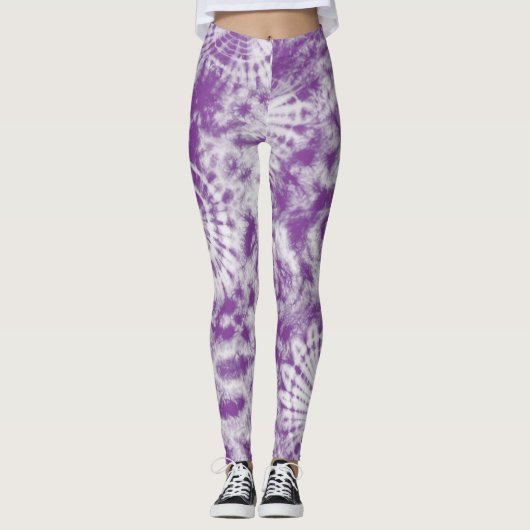 Paarse Tie Dye Leggings (Voorkant)
