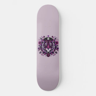 Paarse tijger bloemencirkel skateboard
