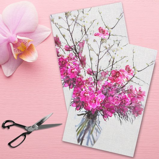 Paarse tijgerorchideeën tissuepapier