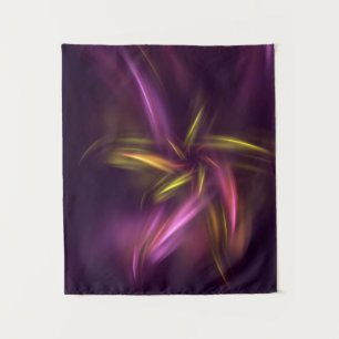 Paarse tinten Abstract Flower Fantasy Wandkleed