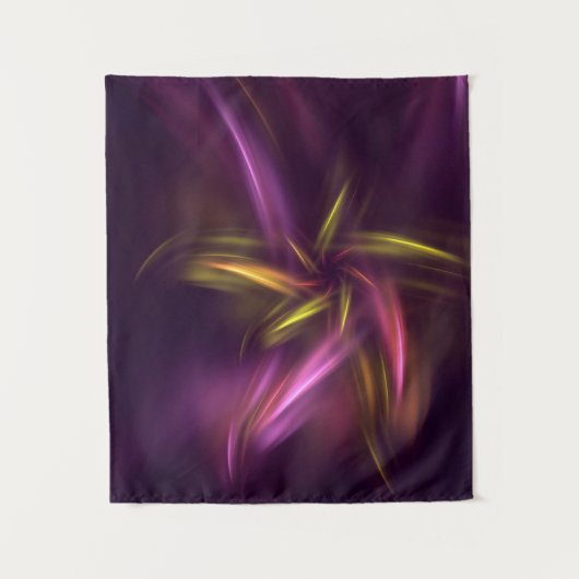 Paarse tinten Abstract Flower Fantasy Wandkleed (Voorkant)