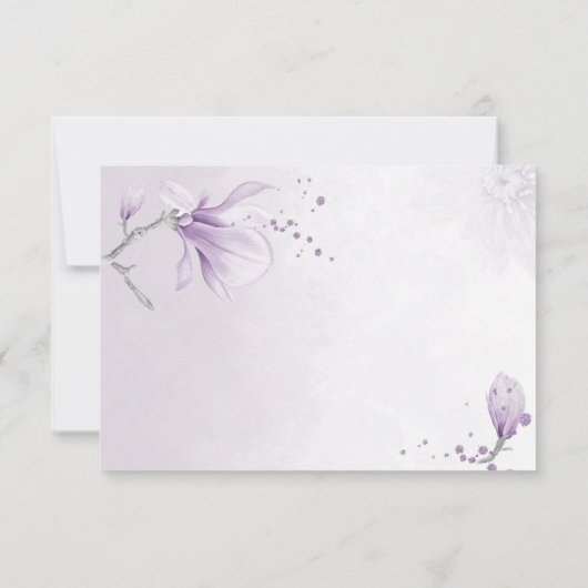 paarse tinten bloemen dank u kaart (Achterkant)