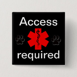 Paarse toegang vereist medisch alarm vierkante button 5,1 cm