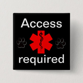 Paarse toegang vereist medisch alarm vierkante button 5,1 cm